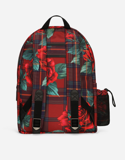 Shop Dolce & Gabbana Printed Nylon Backpack In Red