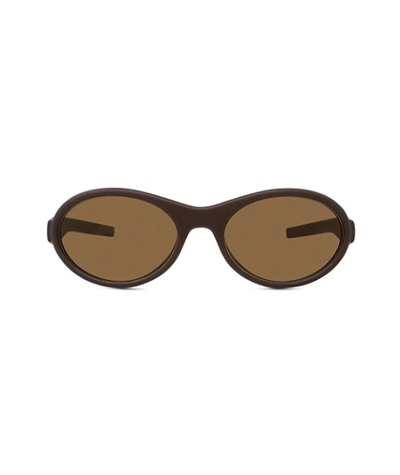 Shop Givenchy Eyewear Oval Frame Sunglasses In Brown
