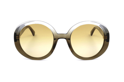 Shop Moschino Eyewear Round Frame Sunglasses In Multi