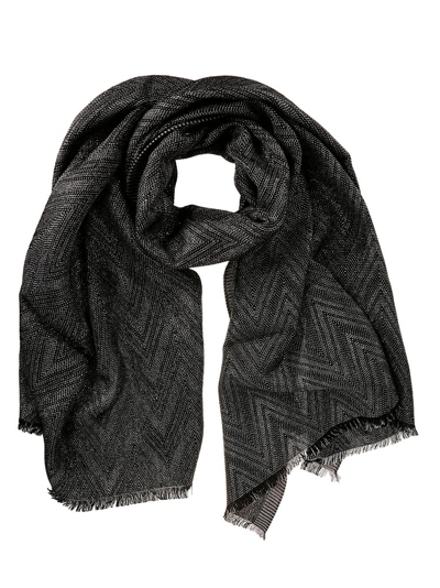 Shop Missoni Zigzag Woven Frayed In Black