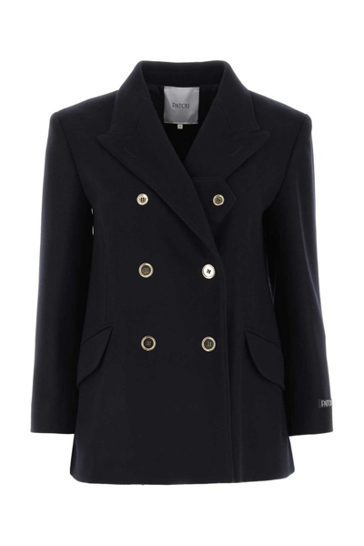 Shop Patou Double Breasted Tailored Blazer In Navy