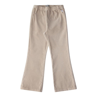 Shop Il Gufo Logo Tag Flared Trousers In Beige