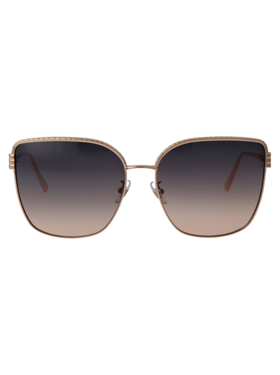 Shop Chopard Eyewear Square Frame Sunglasses In Gold