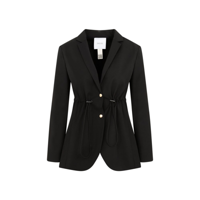 Shop Patou Drawstring Single Breasted Tailored Blazer In Black