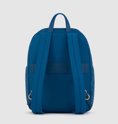 Shop Piquadro Teal Backpack Wiht Rfid Protection In Blue