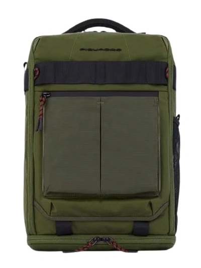 Shop Piquadro Green Backpack With Ipad Holder