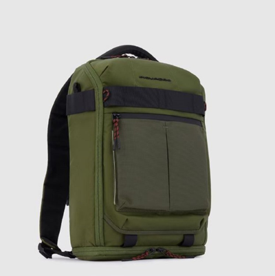 Shop Piquadro Green Backpack With Ipad Holder