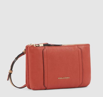 Shop Piquadro Red Leather Clutch Bag