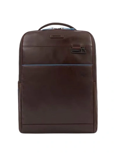 Shop Piquadro Brown Backpack With Rfid Anti-fraud Protection