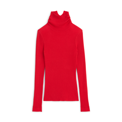 Shop Alex Mill Cristy Ribbed Turtleneck In Red