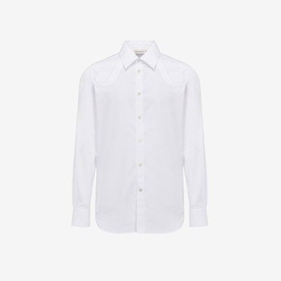 Shop Alexander Mcqueen Ribbed Cuff Shirt In Optical White