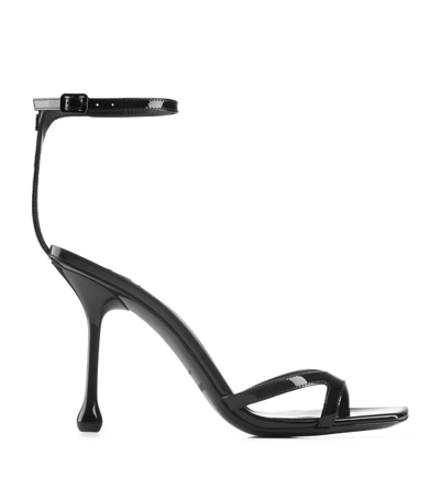 Shop Jimmy Choo Ixia 95 Patent Leather Heeled Sandals In Black