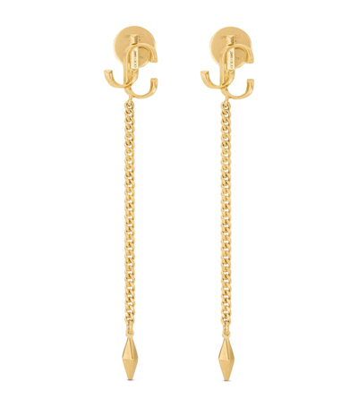 Shop Jimmy Choo Jc Diamond Drop Earrings In Gold