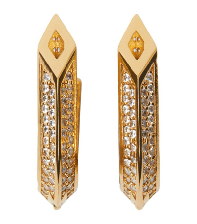 Shop Burberry Gold-plated Hollow Spike Hoop Earrings