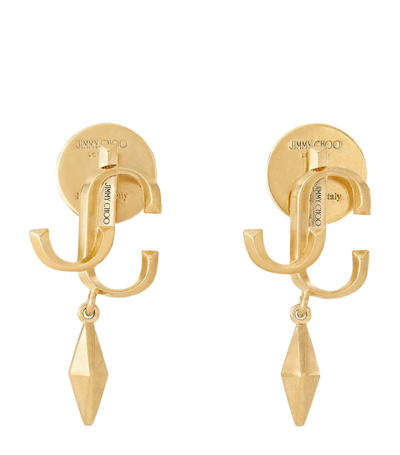 Shop Jimmy Choo Jc Diamond Earrings In Gold