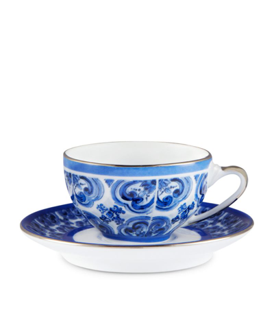 Shop Dolce & Gabbana Majolica Coffee Cup And Saucer In Multi