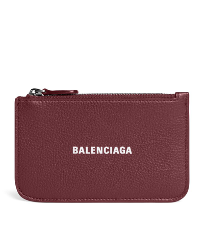 Shop Balenciaga Leather Zipped Card Holder In Multi