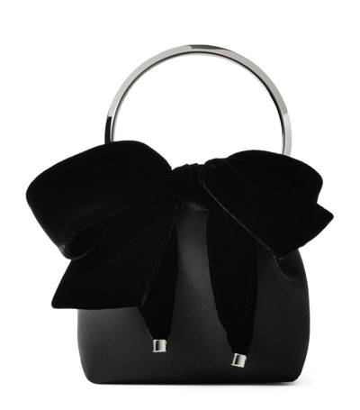 Shop Jimmy Choo Bow-embellished Bon Bon Bucket Bag In Black