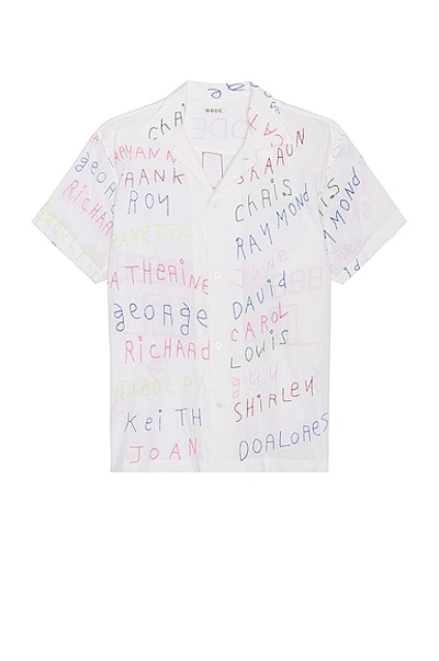 Shop Bode Familial Hall Short Sleeve Shirt In White