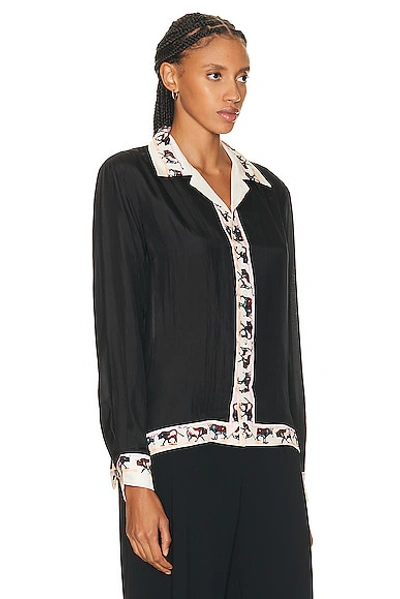 Bode Taureau Long Sleeve Shirt In Black