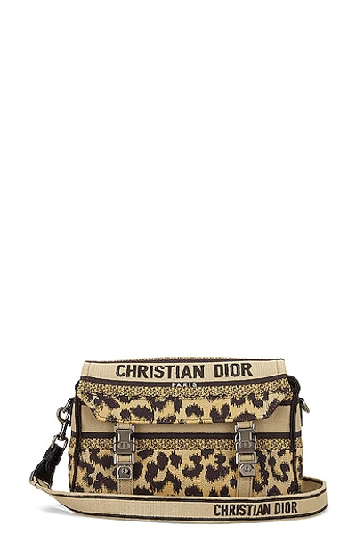 Pre-owned Dior Camp Messenger Shoulder Bag In Leopard
