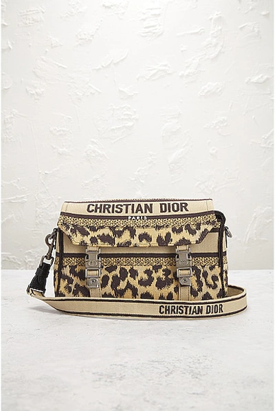 Pre-owned Dior Camp Messenger Shoulder Bag In Leopard