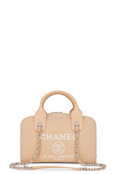 Pre-owned Chanel Deauville 2 Way Handbag In Beige