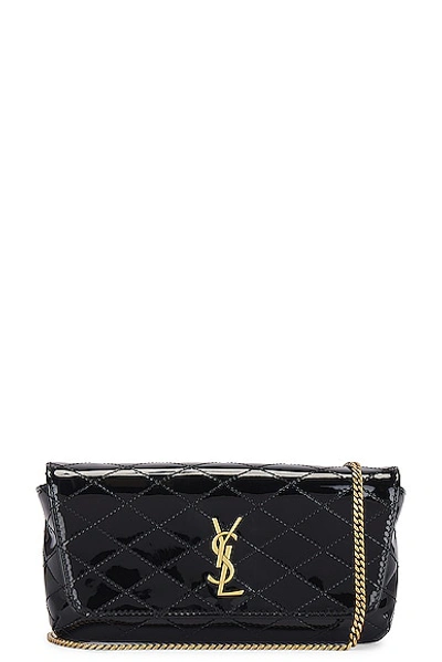 Shop Saint Laurent Gaby Chain Phone Holder Bag In Noir