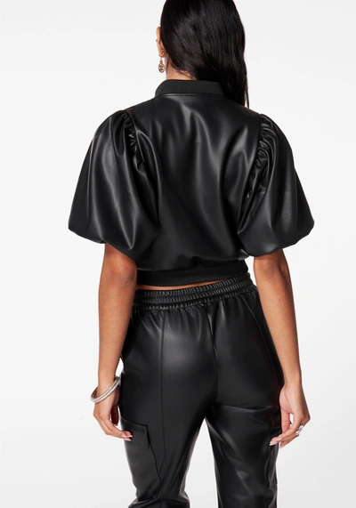 Bebe Vegan Leather Zip Front Jacket In Black