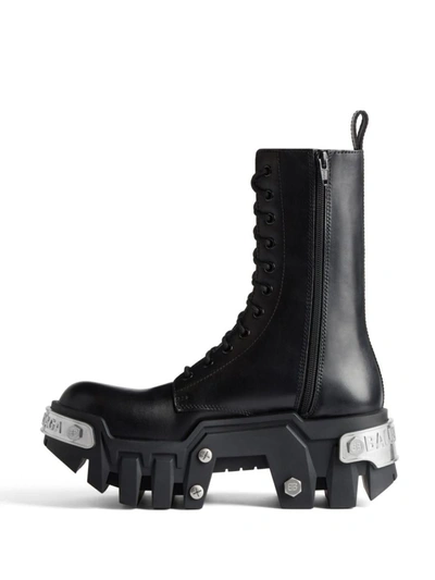 Shop Balenciaga Bulldozer Leather Boots In Black