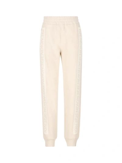 Shop Fendi Trousers In Penelope-cream