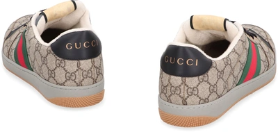 Shop Gucci Screener Canvas Low-top Sneakers In Beige