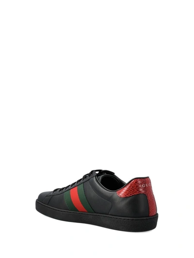 Shop Gucci Sneakers In Black/vrv/red