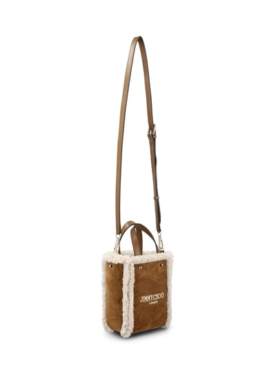 Shop Jimmy Choo Handbags In Khaki Brown/natural/ecru/light