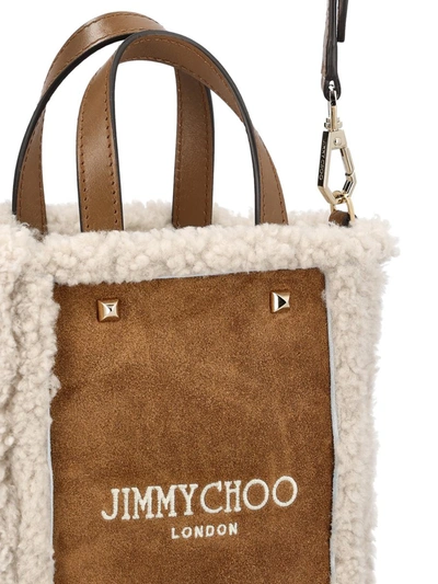 Shop Jimmy Choo Handbags In Khaki Brown/natural/ecru/light