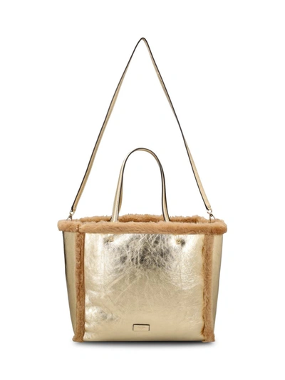 Shop Jimmy Choo Handbags In Gold/caramel/ecru/light Gold