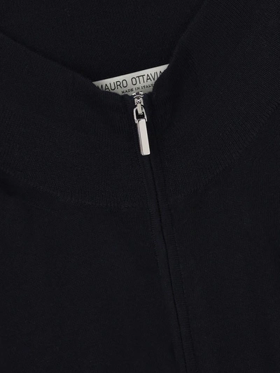 Mauro Ottaviani Zipped Cardigan In Black