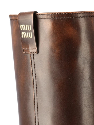 Shop Miu Miu Boots In Brown