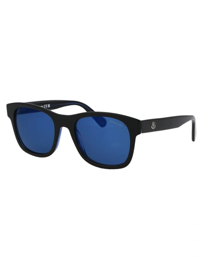 Shop Moncler Sunglasses In 92d Blue