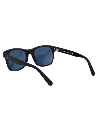 Shop Moncler Sunglasses In 92d Blue
