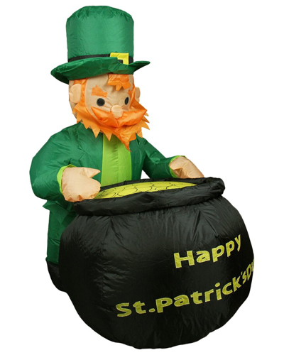 Northlight 4ft Inflatable Lighted St. Patrick's Day Outdoor Decoration In Black