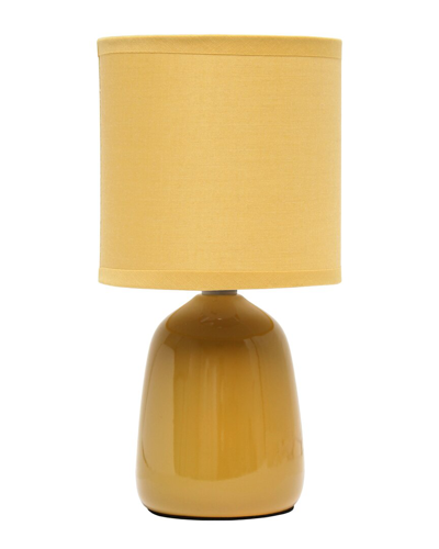 Shop Lalia Home Laila Home 10.04 Tall Traditional Ceramic Thimble Base Bedside Table Desk Lamp In Yellow