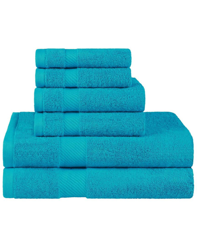 Shop Superior Solid Egyptian Cotton 6pc Fast-drying Absorbent Towel Set