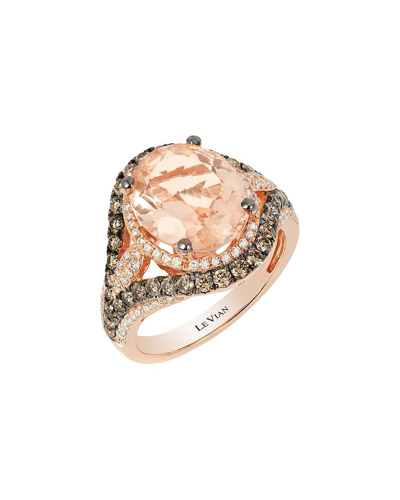 Le Vian Peach Morganite 14k Rose Gold 4.31 Ct. Tw. Diamond & Morganite Half-eternity Ring