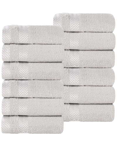 Shop Superior Set Of 12 Zero Twist Cotton Dobby Border Plush Soft Absorbent  Washcloths