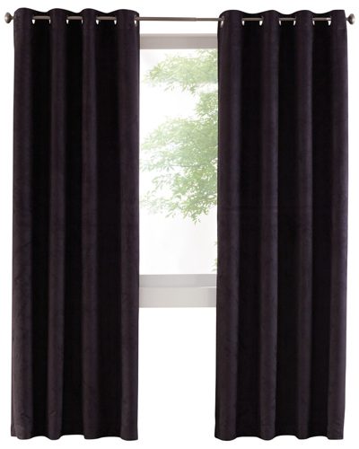 Shop Thermaplus Thermalogic Navar Grommet Curtain Panel Window Dressing In Black