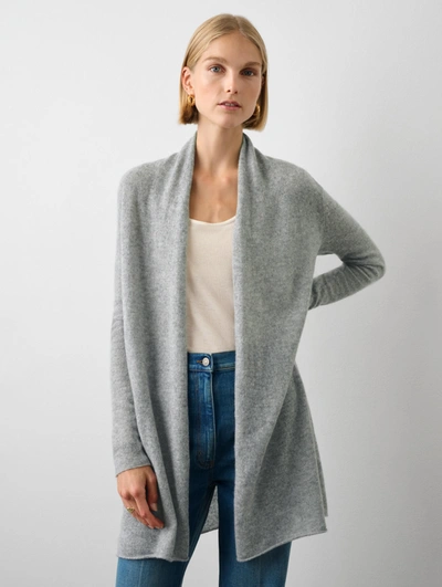 Shop White + Warren Essential Cashmere Trapeze Cardigan Sweater In Grey Heather