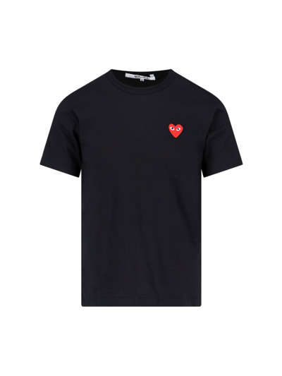 Shop Comme Des Garçons Play - Logo T-shirt In Black