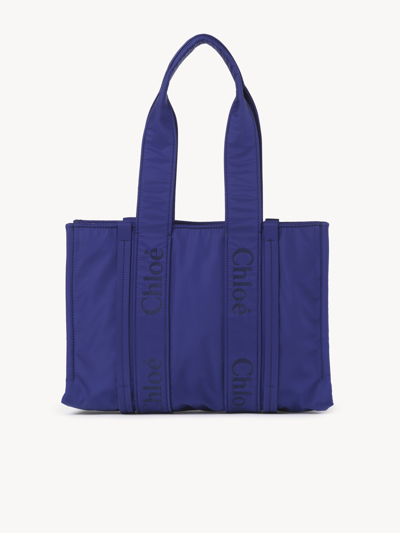 Shop Chloé Sac Cabas Woody Femme Violet Taille Onesize 40% Polyuréthane, 30% Polyamide, 30% Polyester In Purple