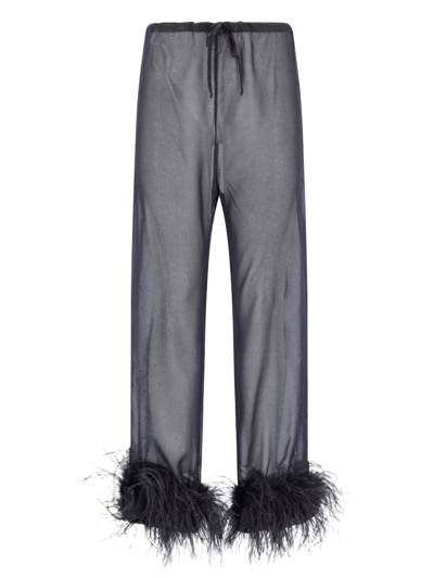 Shop Oseree 'plumage' Pants In Black  